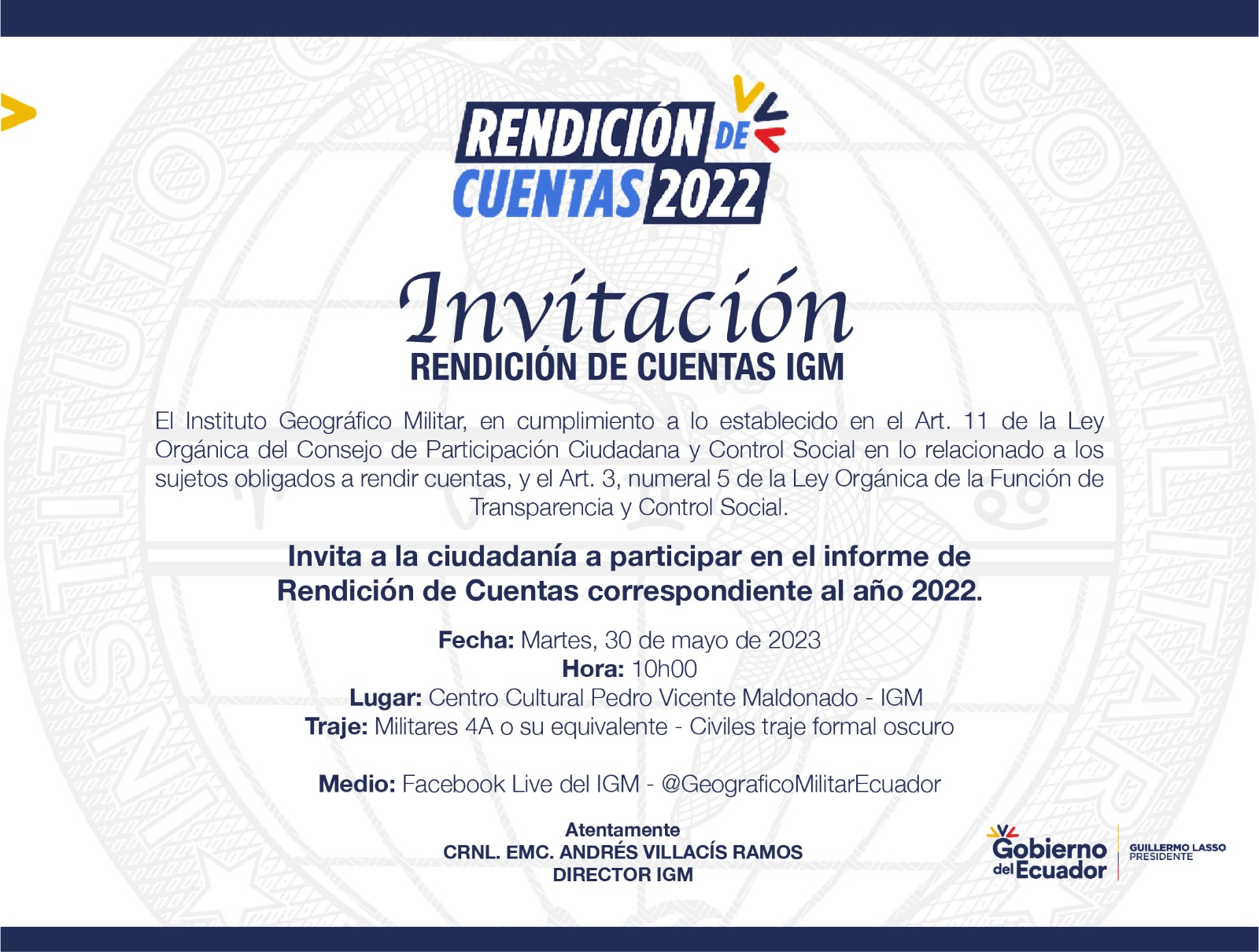 Invitación Rendición de Cuentas 2022
